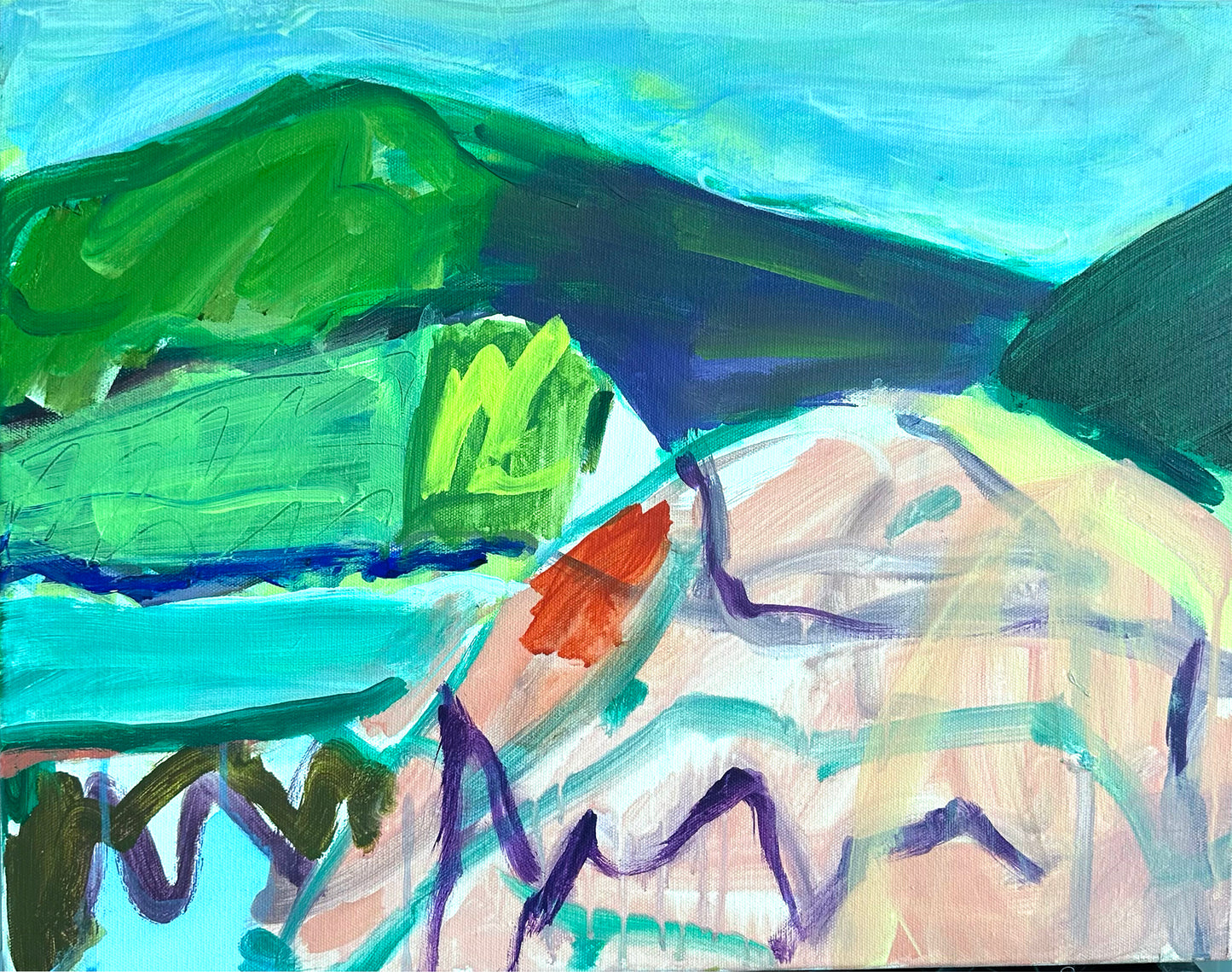 Jewelled Station II — original abstract landscape painting from the Goonoo Goonoo collection by Anne Marie Cummins, Sydney artist — available to purchase